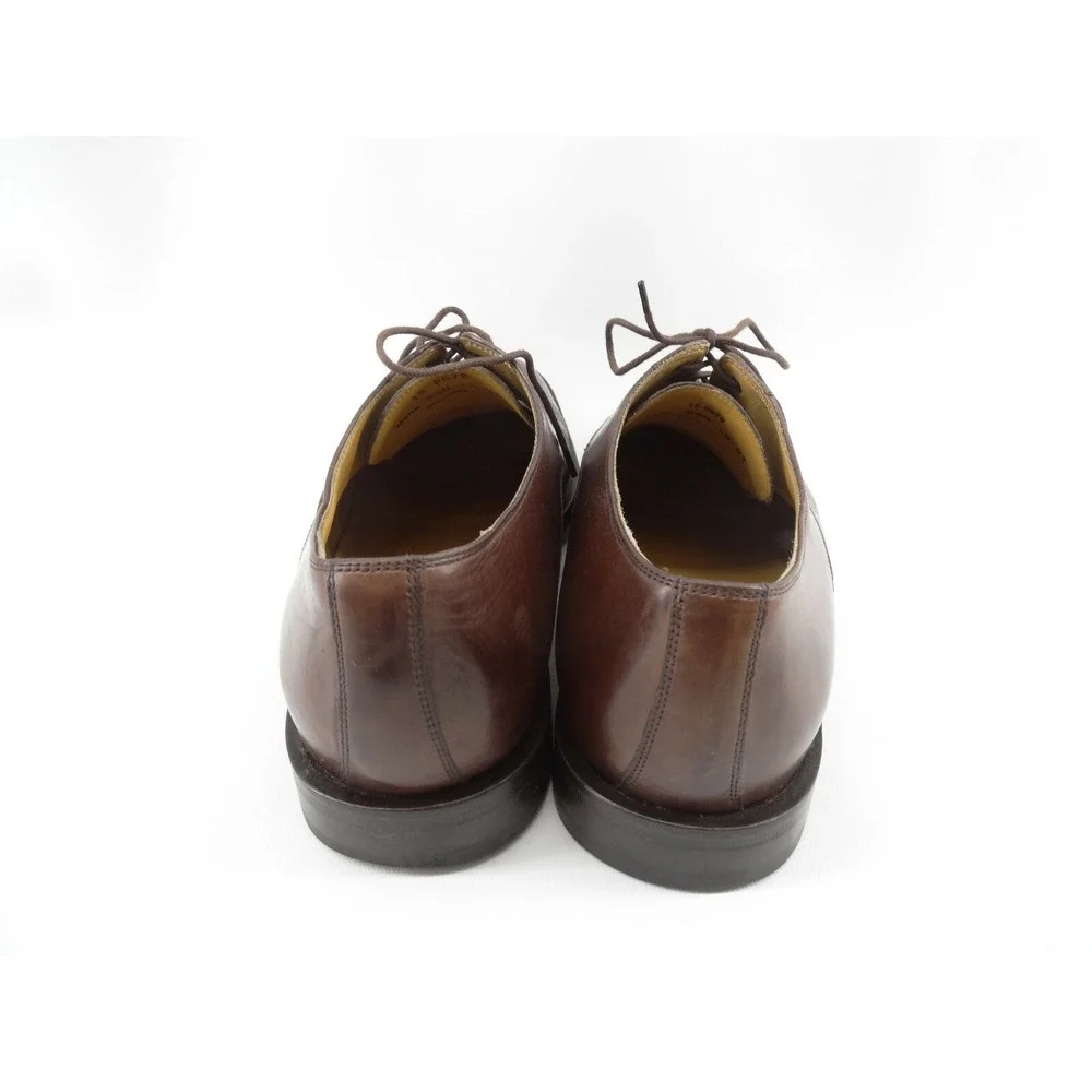 Johnston Murphy Corbett II Brown/Mahogany  Leather Cap Toe Oxford Shoes SZ 9.5 M